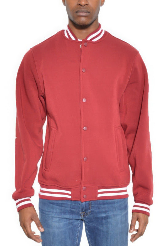 New Arrival – Mens Fleece Snap Button Varsity Jacket – New Arrival Now Live