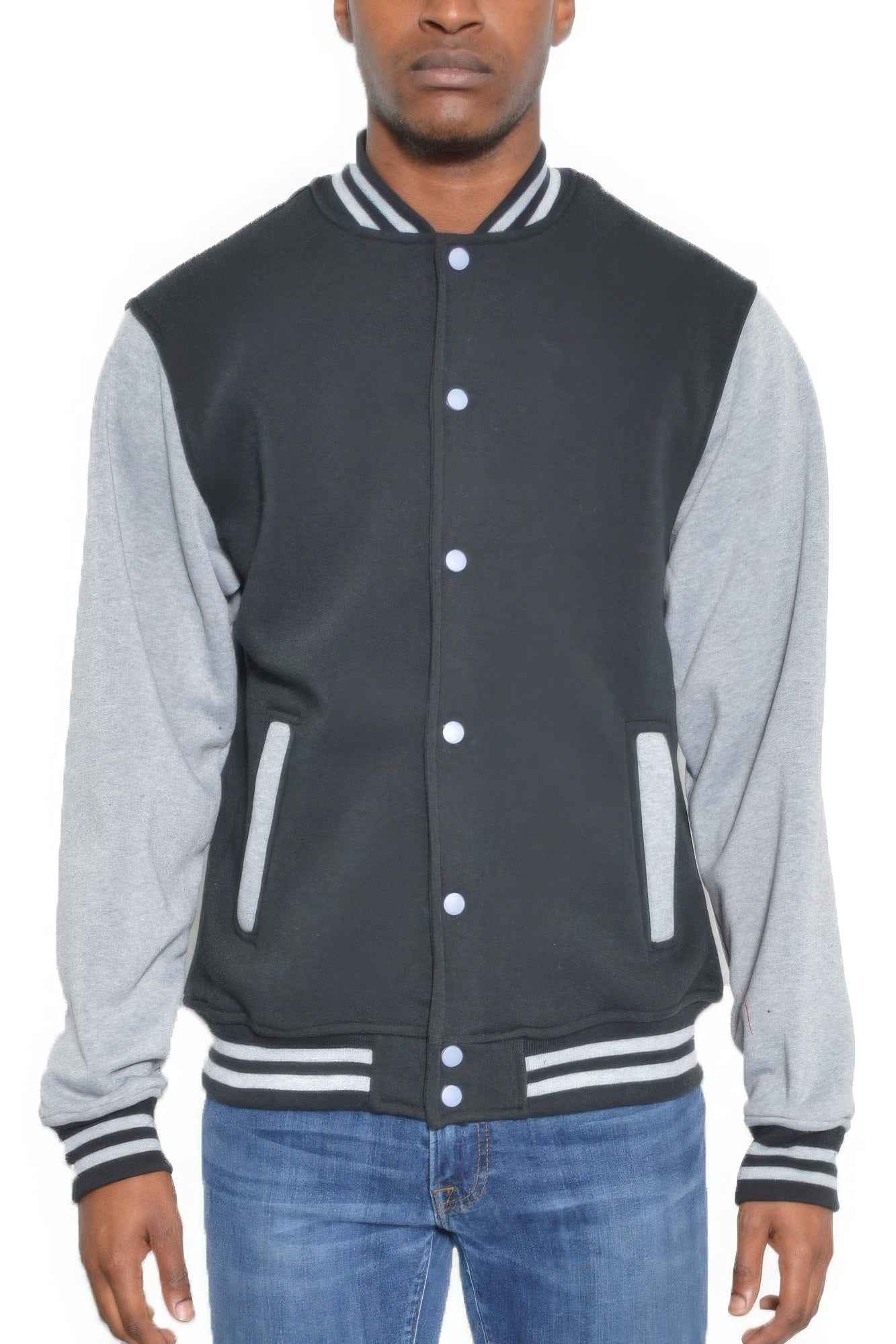 New Arrival – Mens Fleece Snap Button Varsity Jacket – New Arrival Now Live