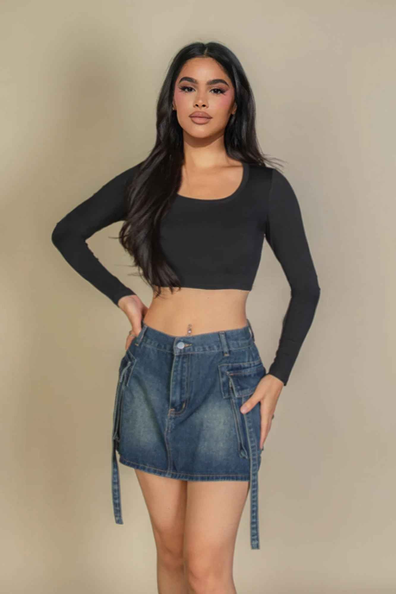 New Arrival – Solid Rib Knit Square Neck Long Sleeve Top – New Arrival Now Live