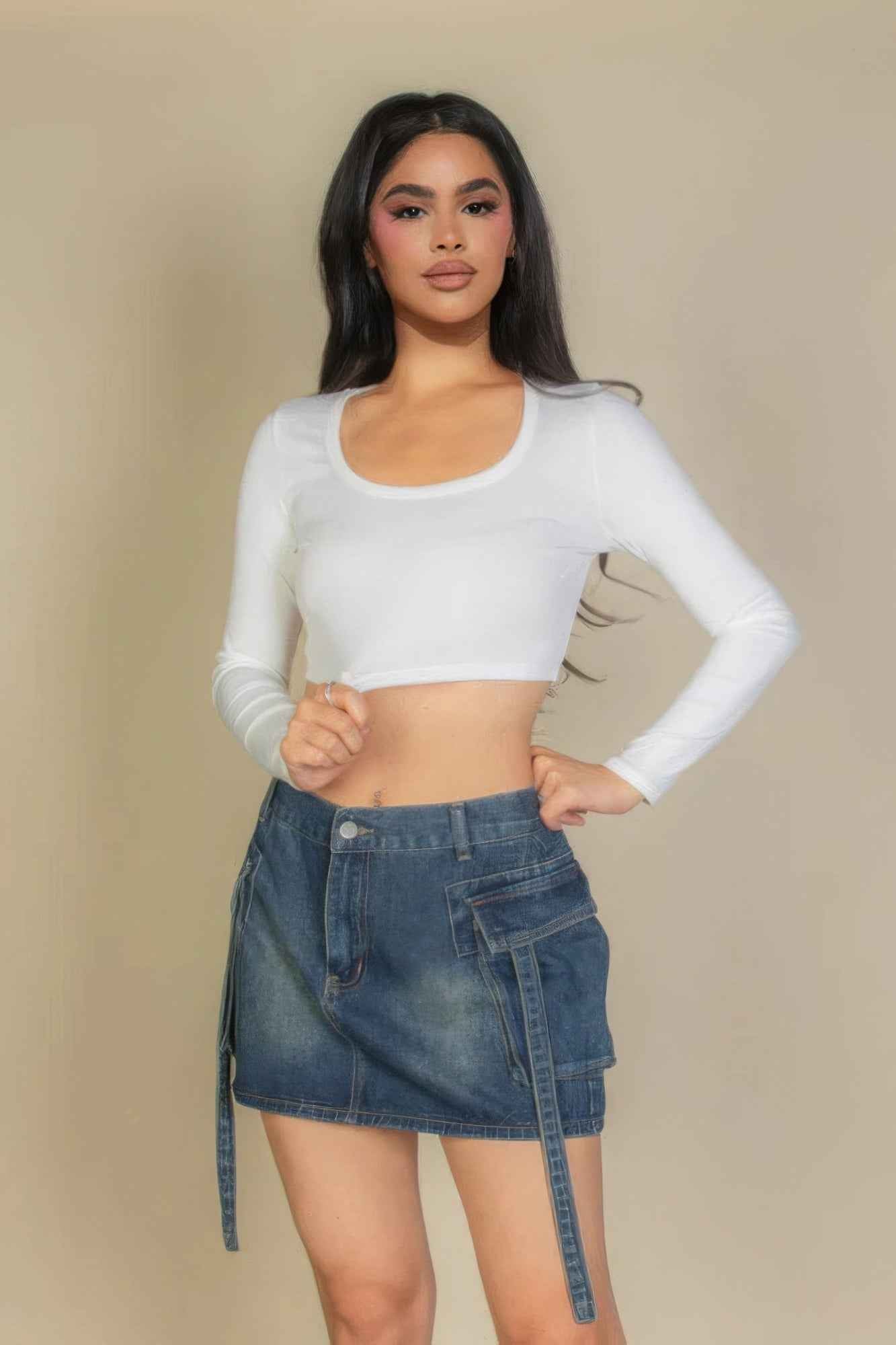 New Arrival – Solid Rib Knit Square Neck Long Sleeve Top – New Arrival Now Live