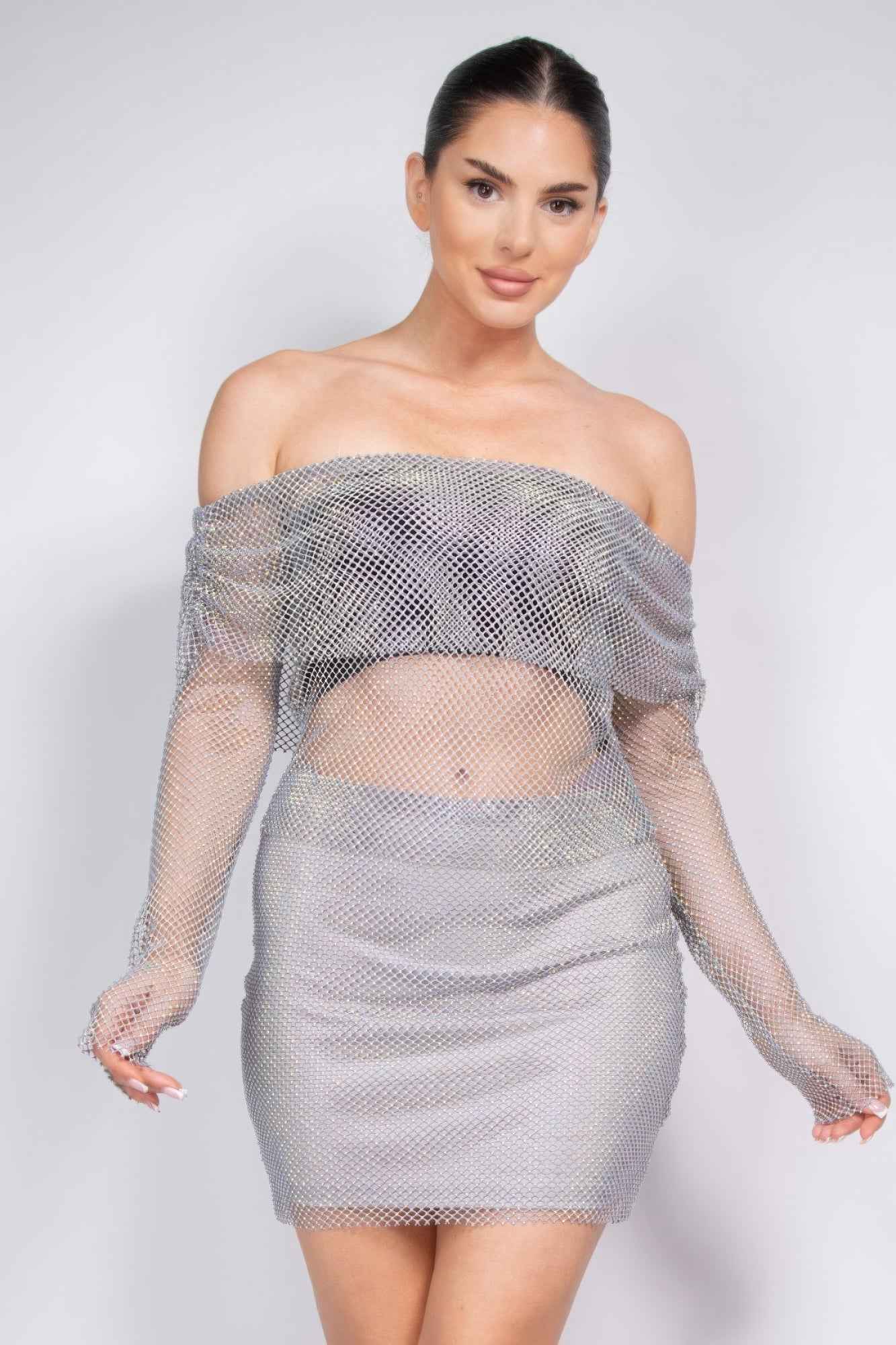 New Arrival – Shirred Off-shoulder Fishnet Top – New Arrival Now Live