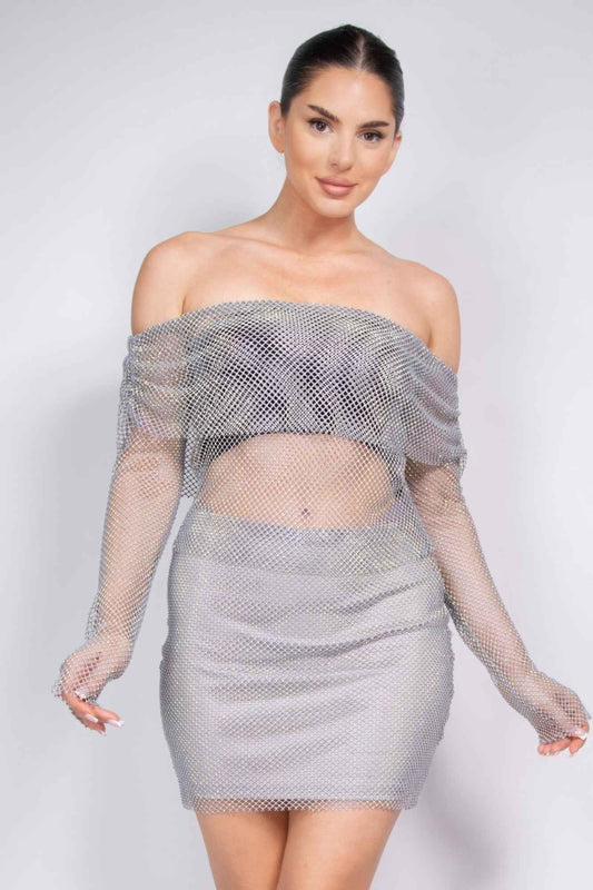 New Arrival – Shirred Off-shoulder Fishnet Top – New Arrival Now Live