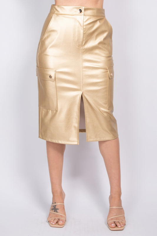 New Arrival – Faux Leather High-rise Cargo Skirt – New Arrival Now Live