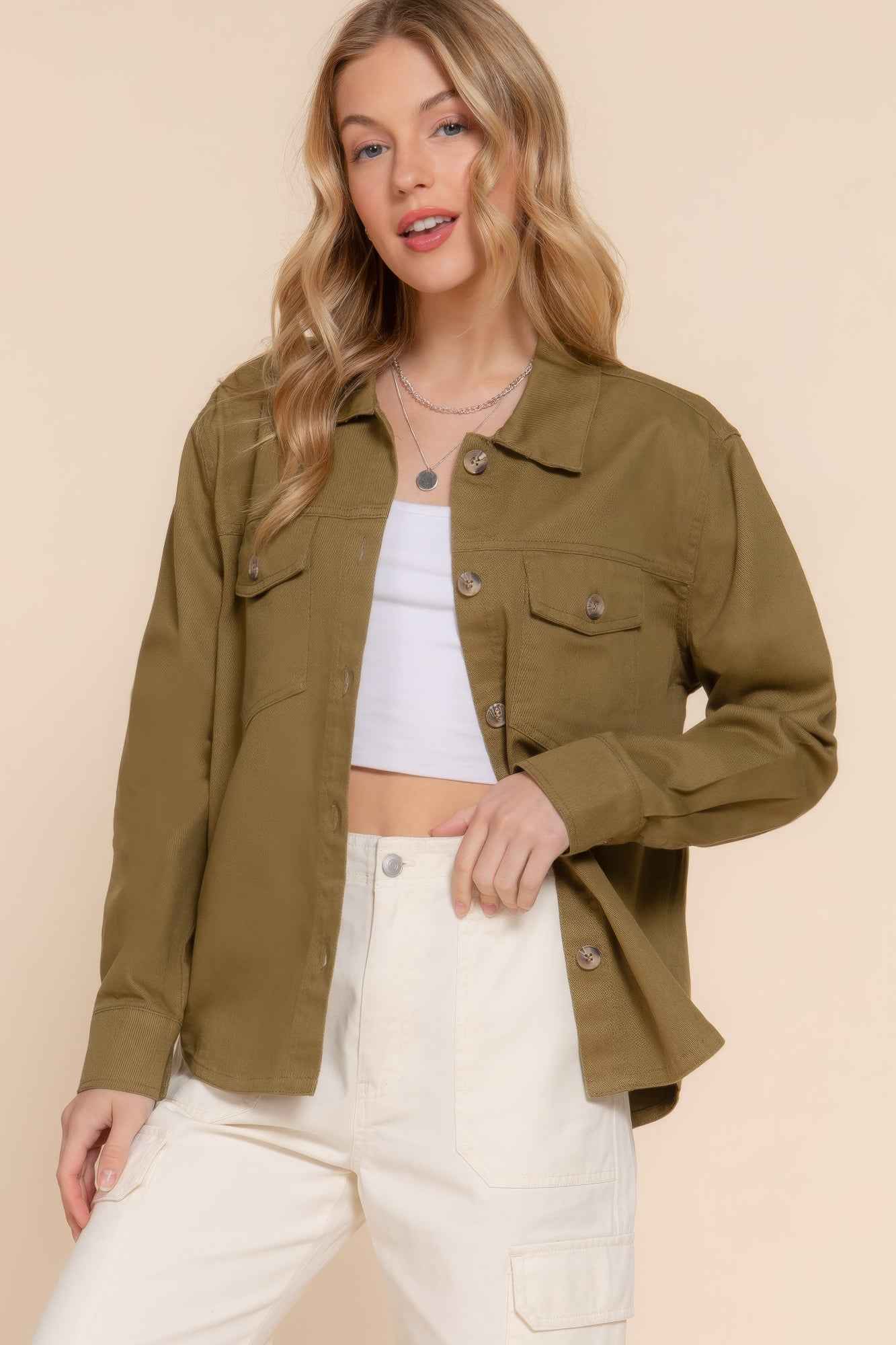 New Arrival – Button Down Cotton Denim Shacket – New Arrival Now Live