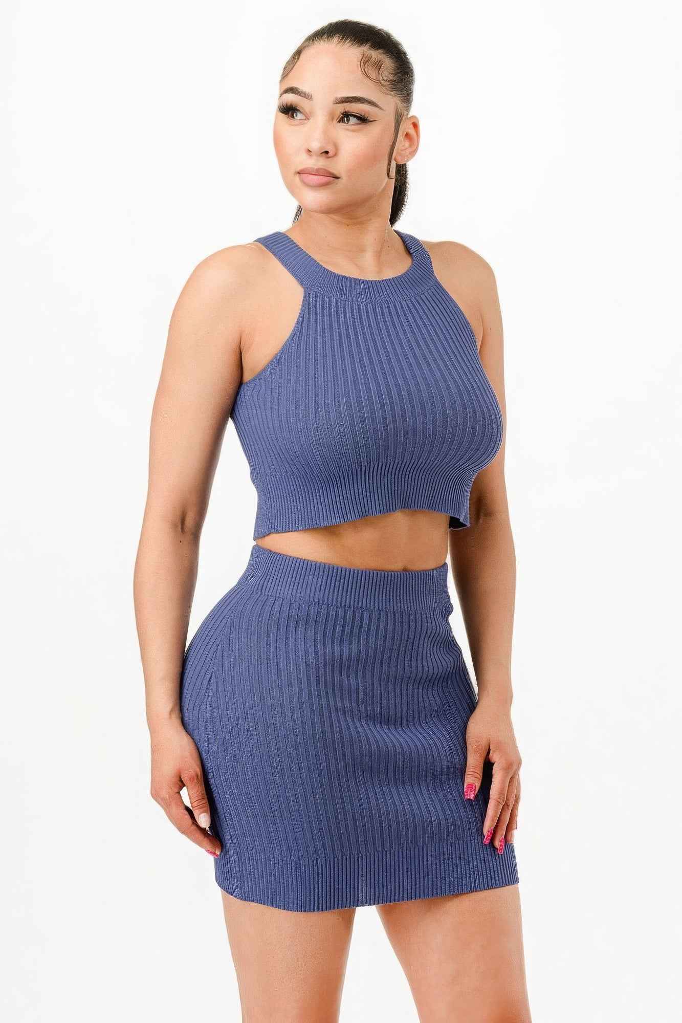 New Arrival – Halter Neck Tank Top And Bodycon Mini Skirt Set – New Arrival Now Live