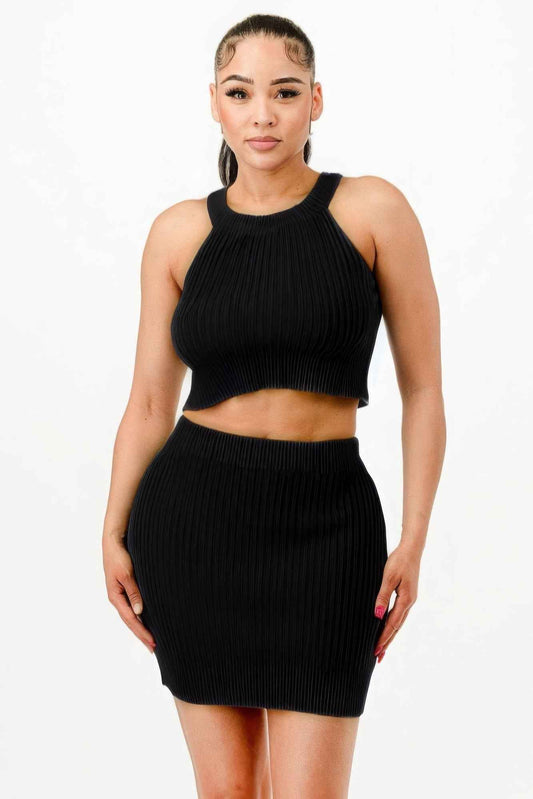 New Arrival – Halter Neck Tank Top And Bodycon Mini Skirt Set – New Arrival Now Live