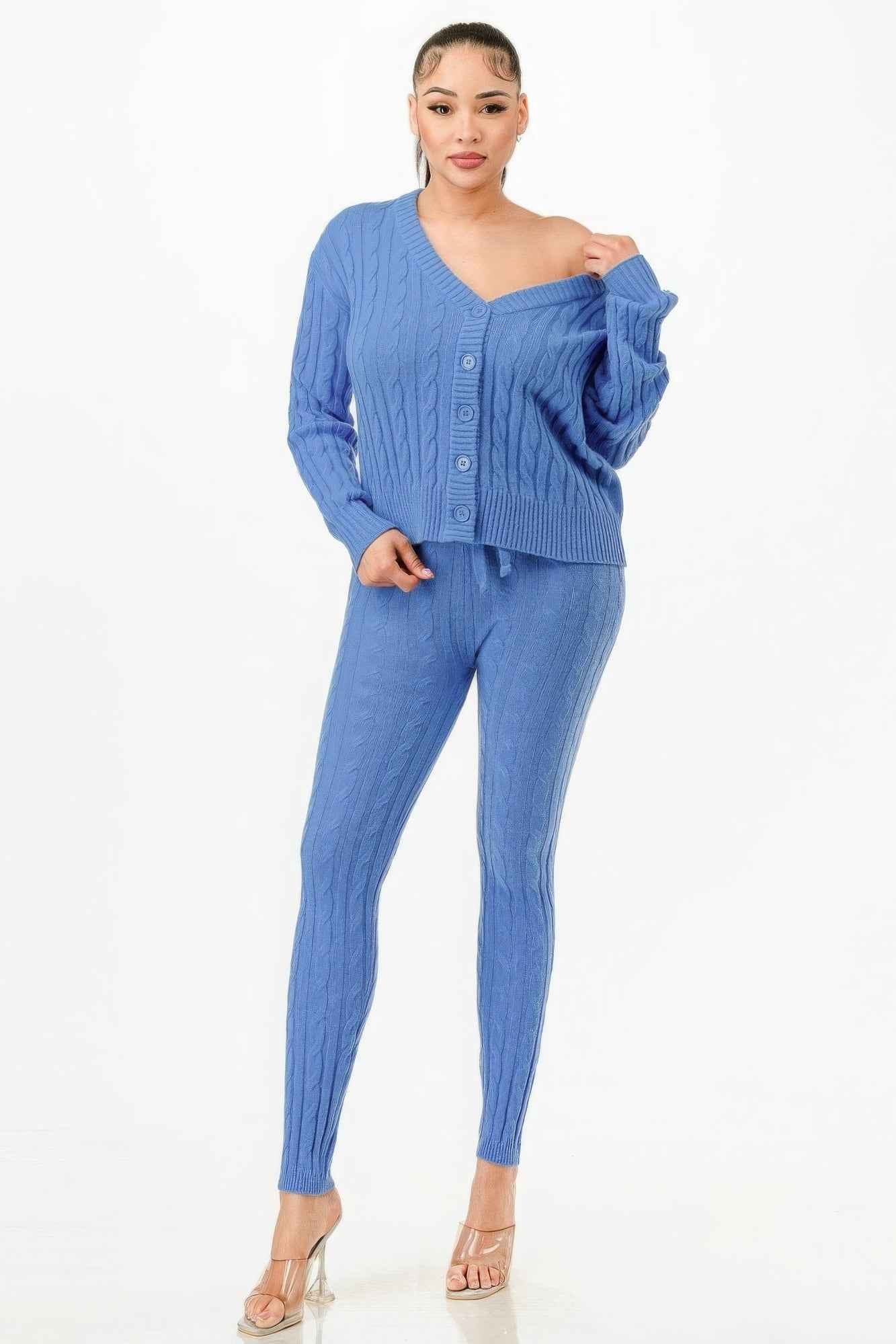 New Arrival – Cable Sweater Cardigan 2pc Set – New Arrival Now Live