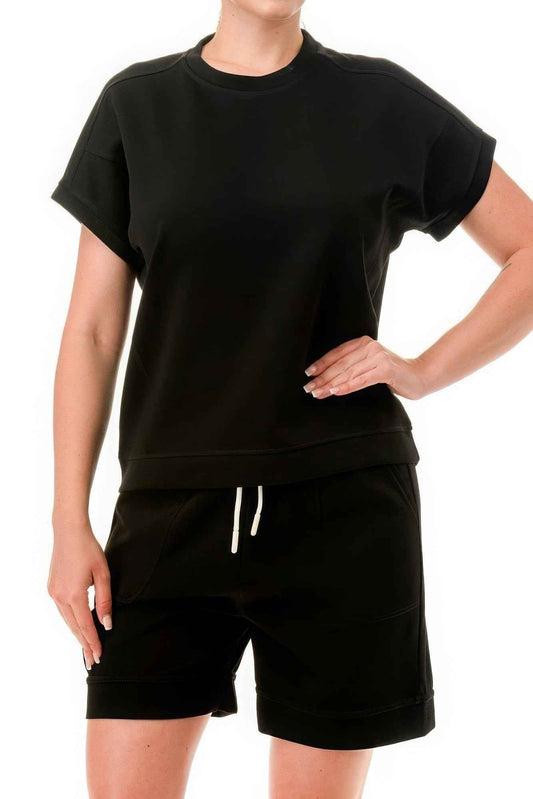 New Arrival – Air Cotton Monochrome Tee And Shorts Set – New Arrival Now Live