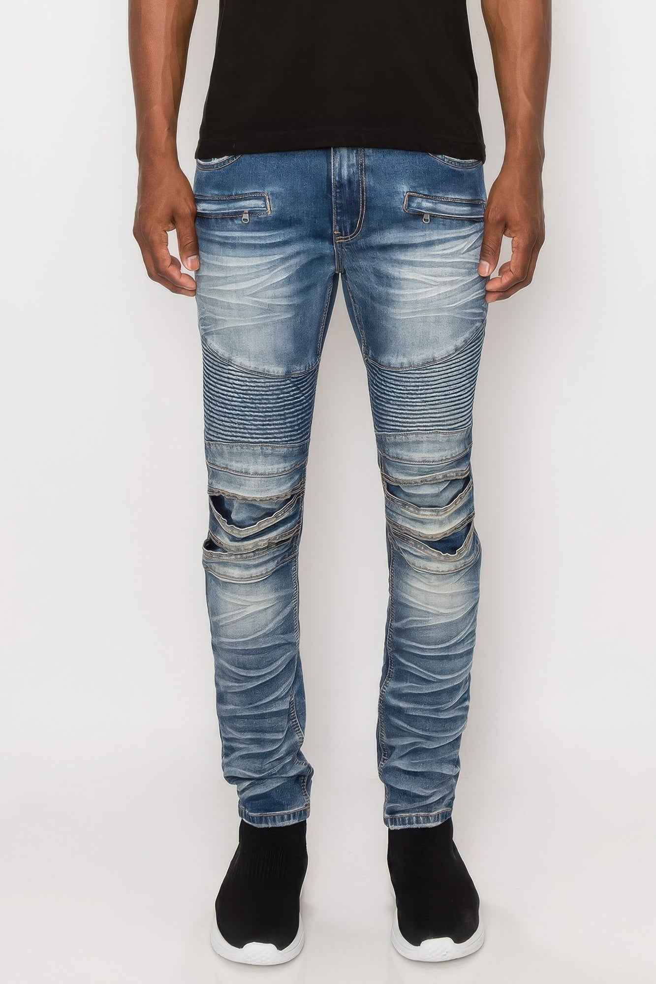 New Arrival – Men Creased Biker Denim Jeans – New Arrival Now Live