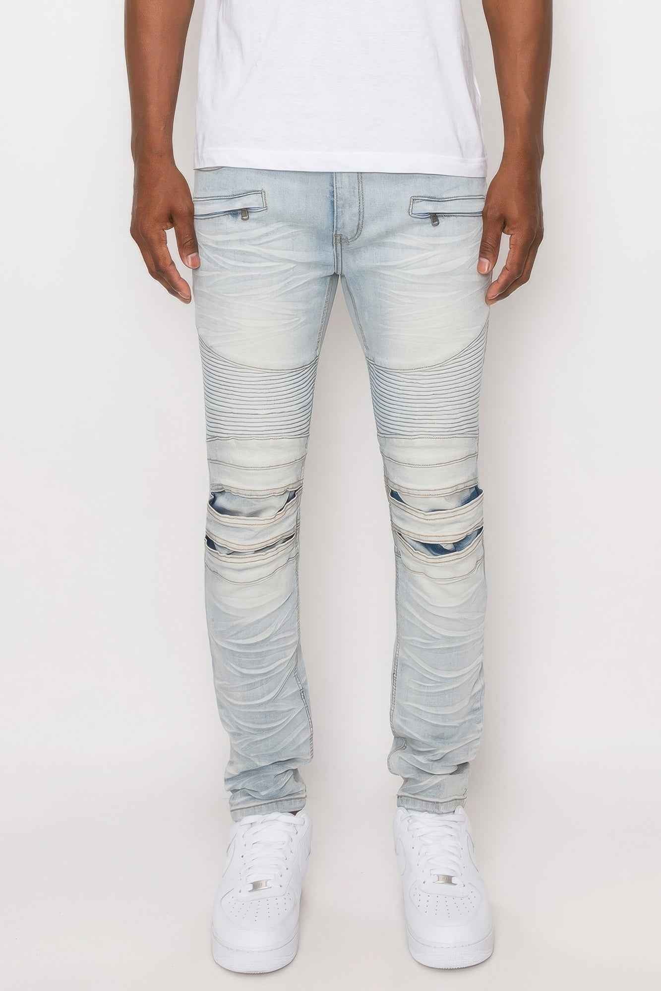 New Arrival – Men Creased Biker Denim Jeans – New Arrival Now Live