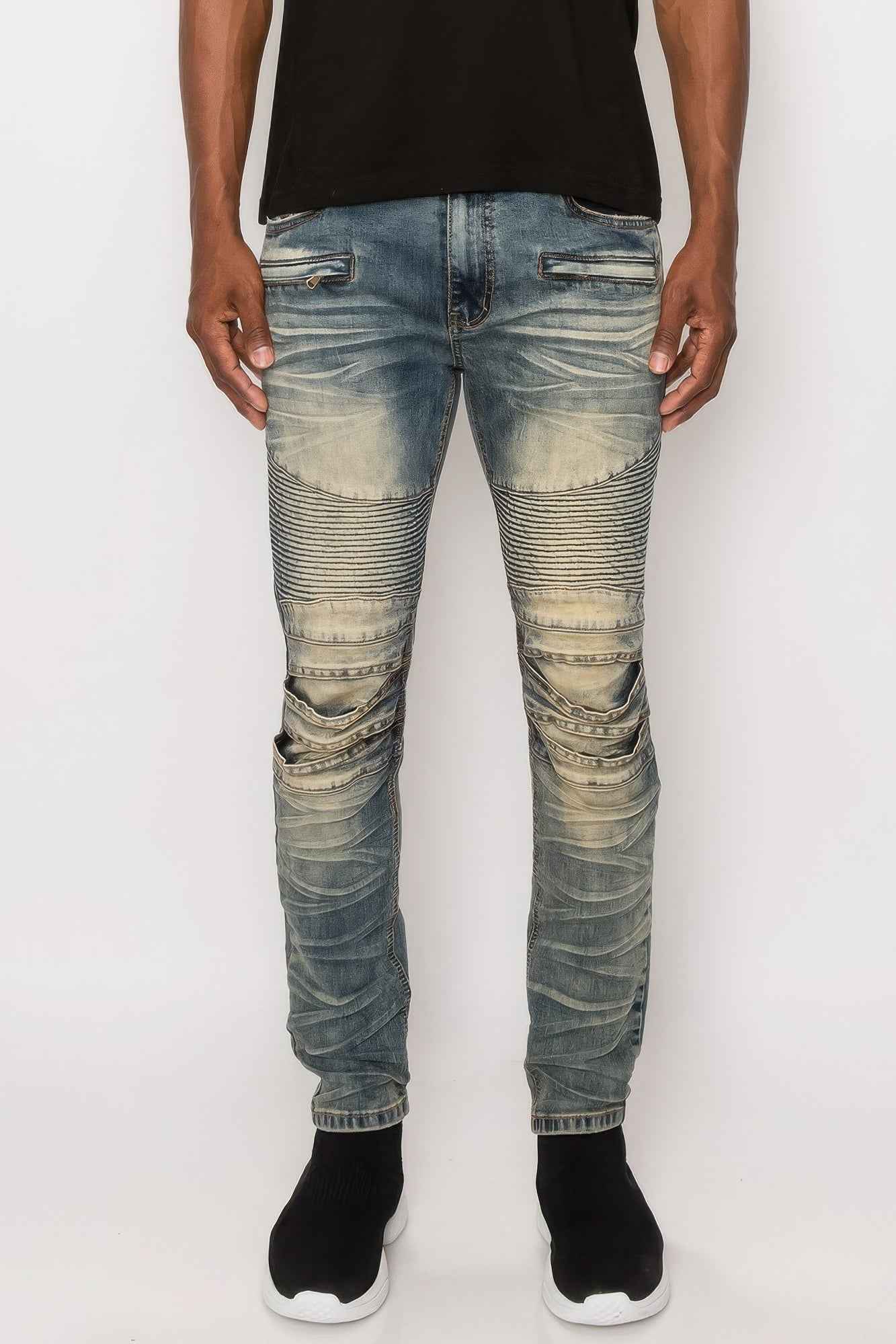 New Arrival – Men Creased Biker Denim Jeans – New Arrival Now Live
