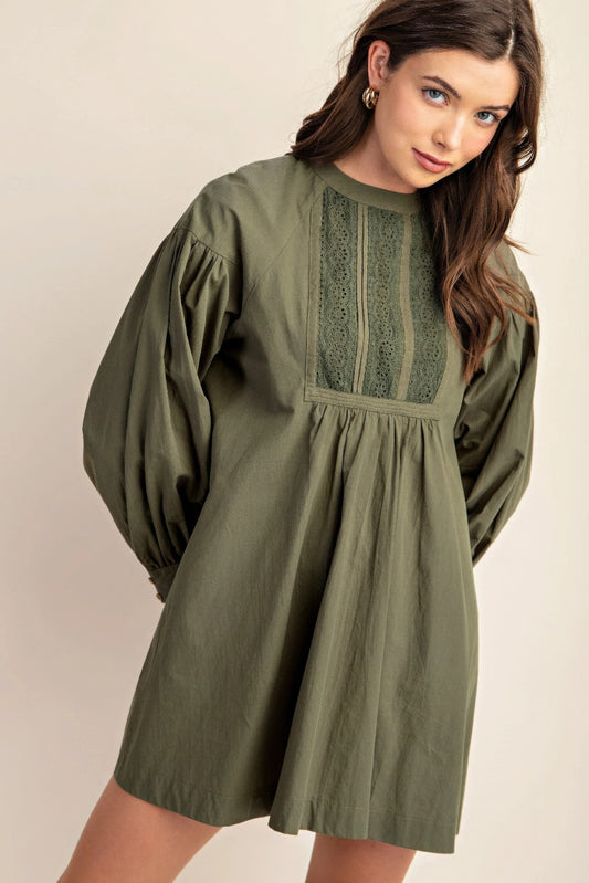 New Arrival – Long sleeve mini dress with lace detail – New Arrival Now Live