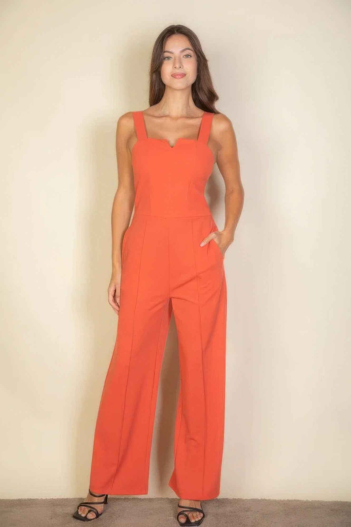 New Arrival – Notched neck cami jumpsuit – New Arrival Now Live