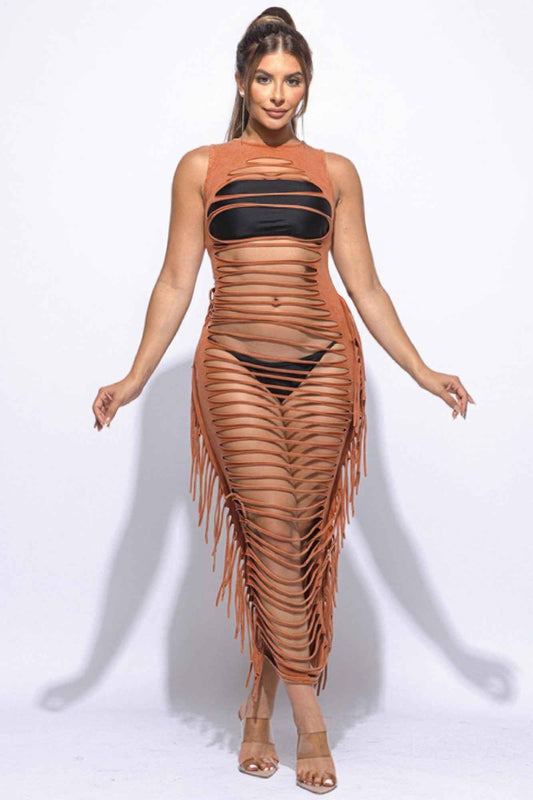 New Arrival – Fringe Cut Out Maxi Dress – New Arrival Now Live