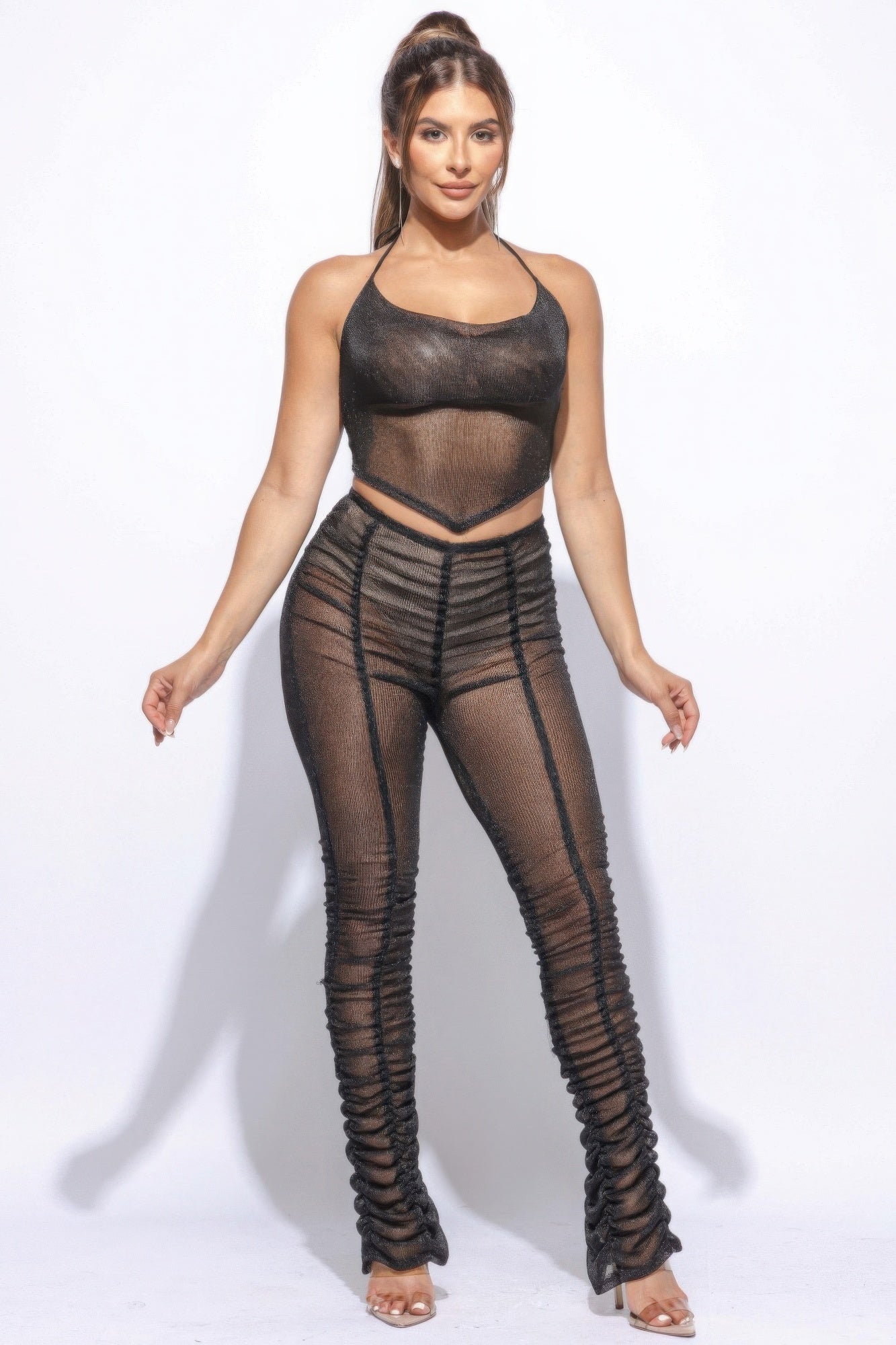 New Arrival – Halter Top Ruched Pants Set – New Arrival Now Live