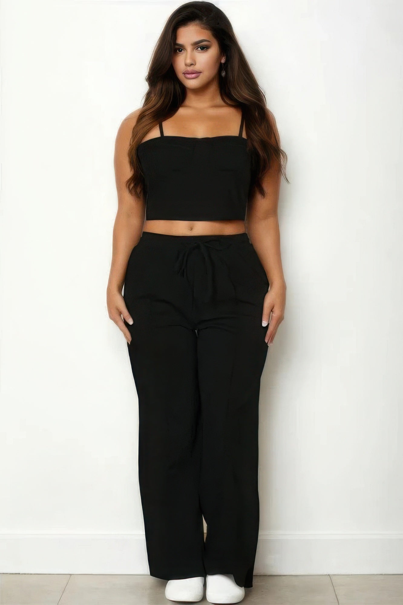 New Arrival – Plus Bustier Crop Cami Top & Slant Pocket Straight Pants – New Arrival Now Live