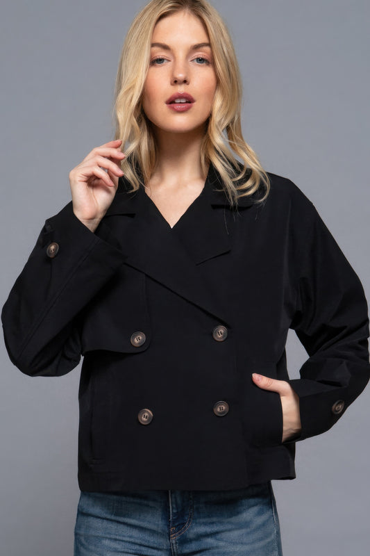 New Arrival – Double Breasted Short Trench Jacket – New Arrival Now Live