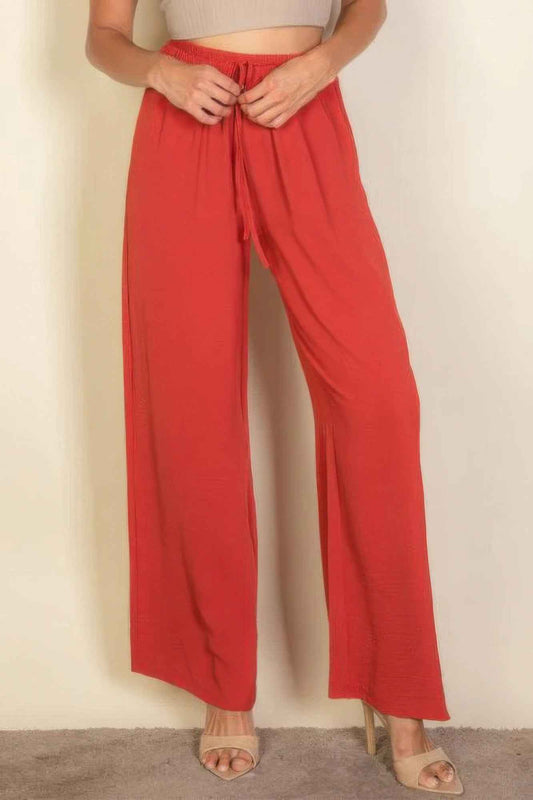 New Arrival – Drawstring Waist Wide Leg Minimalist Pants – New Arrival Now Live