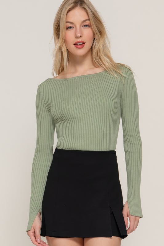 New Arrival – Long Sleeve Boat Neck Sweater – New Arrival Now Live