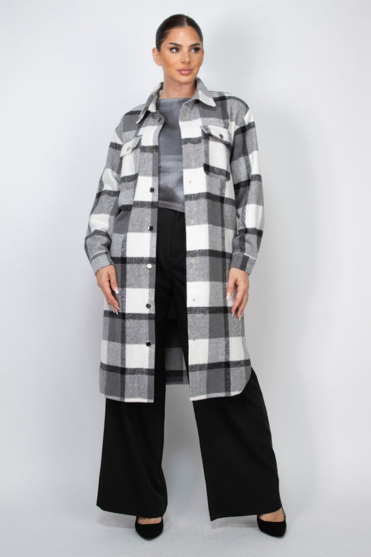 New Arrival – Plaid Buttoned Shacket Coat – New Arrival Now Live