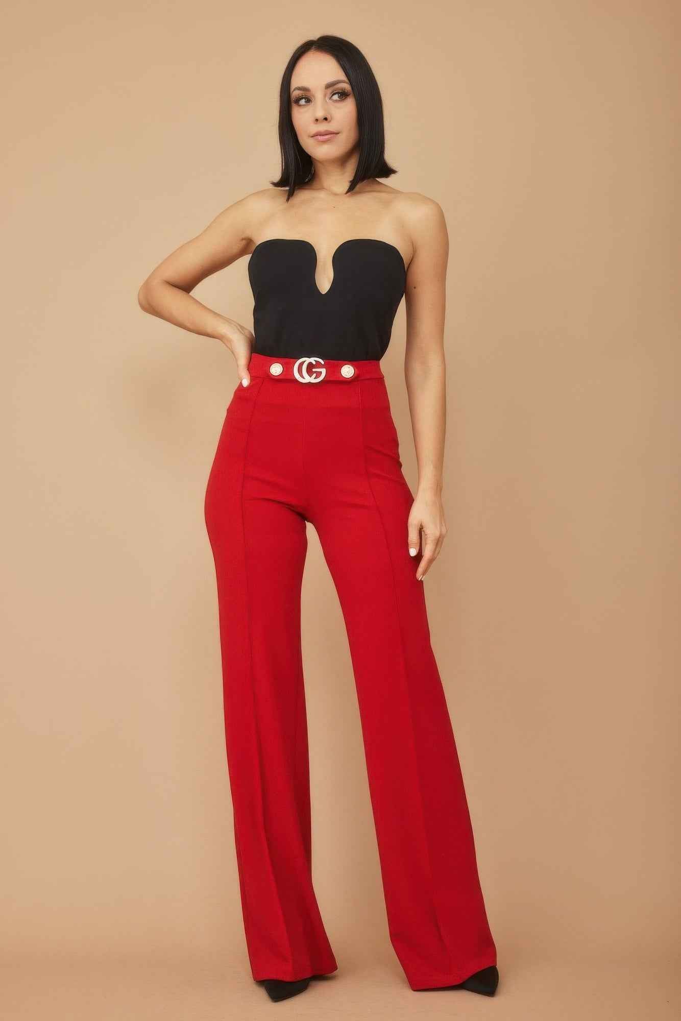 New Arrival – Cg Buckle And Button Detail Pants – New Arrival Now Live