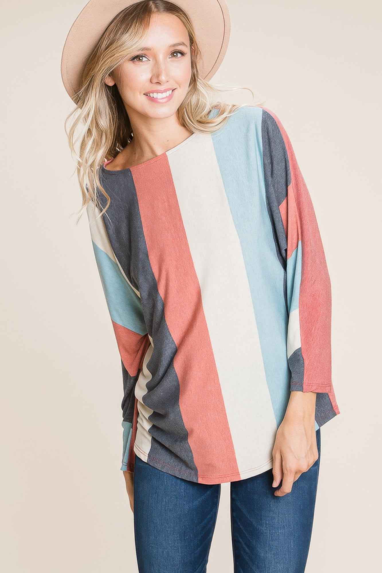 New Arrival – Striped Dolman Sleeves Top – New Arrival Now Live