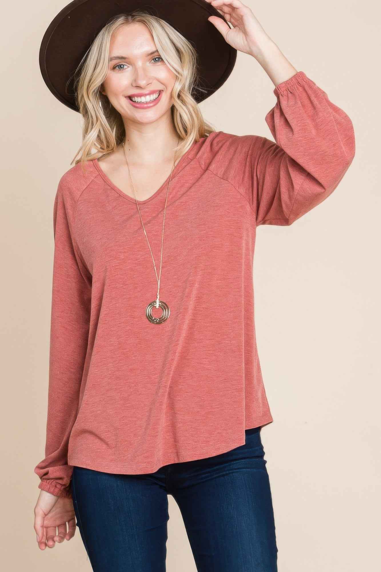 New Arrival – Casual V Neck Basic Long Sleeve Top – New Arrival Now Live