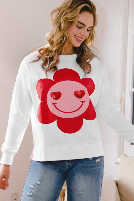 New Arrival – Smiley Flower Oversized Pullover – New Arrival Now Live