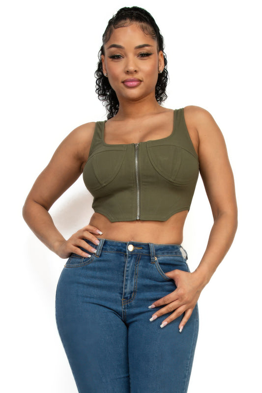 New Arrival – Zip-up square neck crop top – New Arrival Now Live