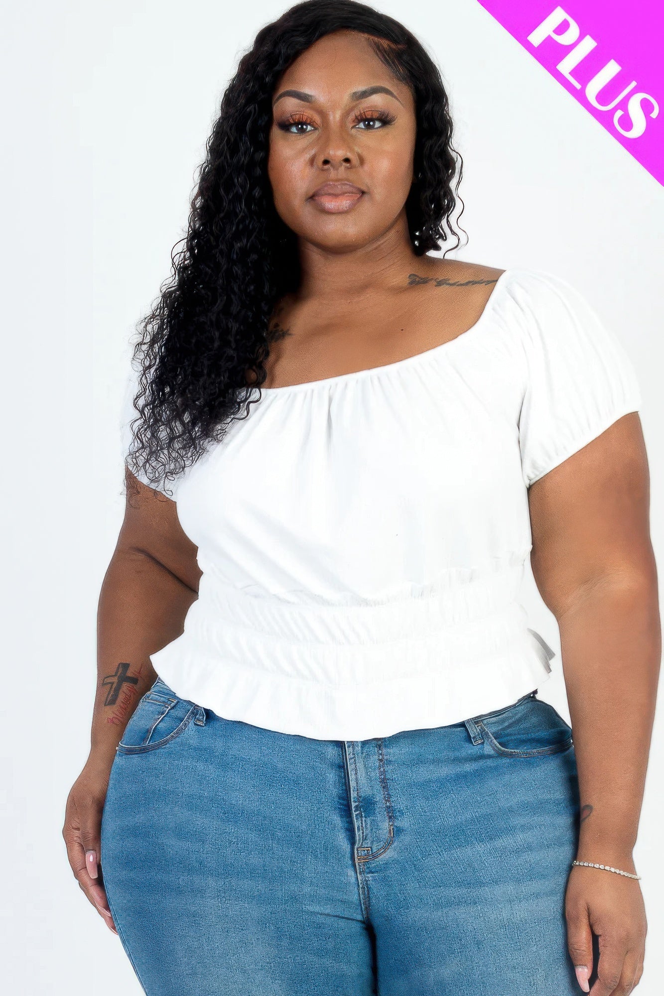 New Arrival – Plus size casual ruched puff sleeve ribbed knit solid top – New Arrival Now Live