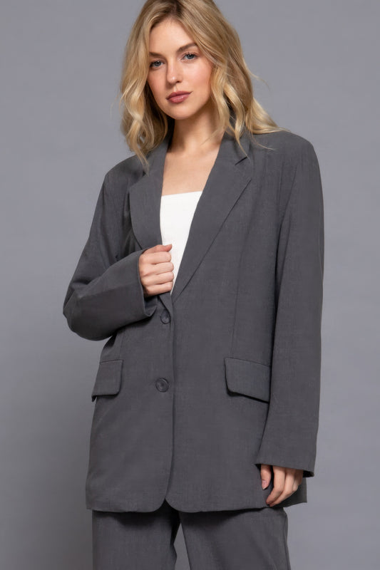 New Arrival – Long slv front button closure blazer – New Arrival Now Live