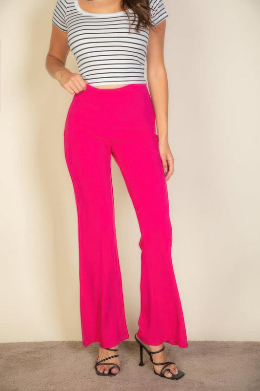 New Arrival – High Waist Stretch Crepe Flare Pants – New Arrival Now Live