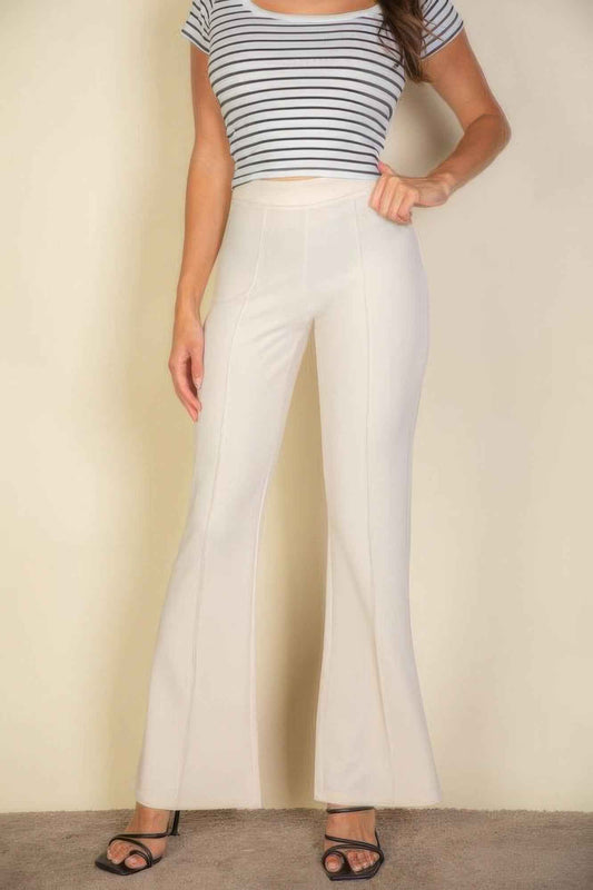 New Arrival – High Waist Stretch Crepe Flare Pants – New Arrival Now Live