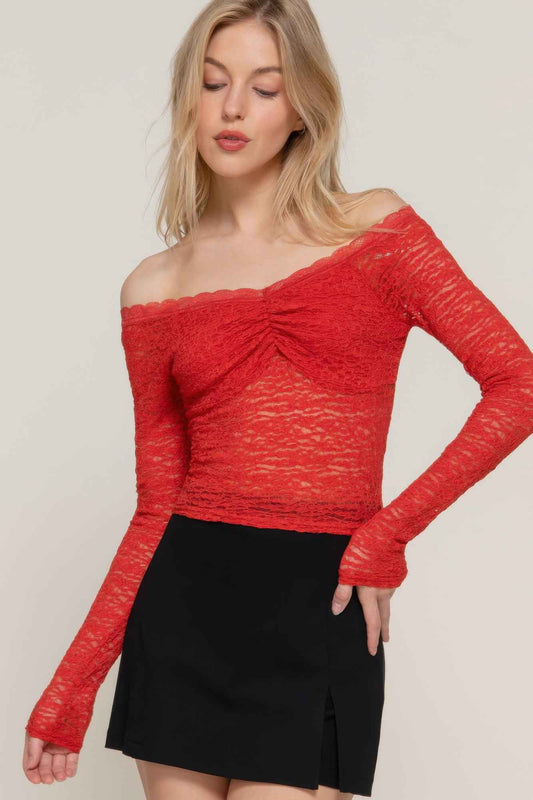 New Arrival – Off The Shoulder Stretch Lace Top – New Arrival Now Live