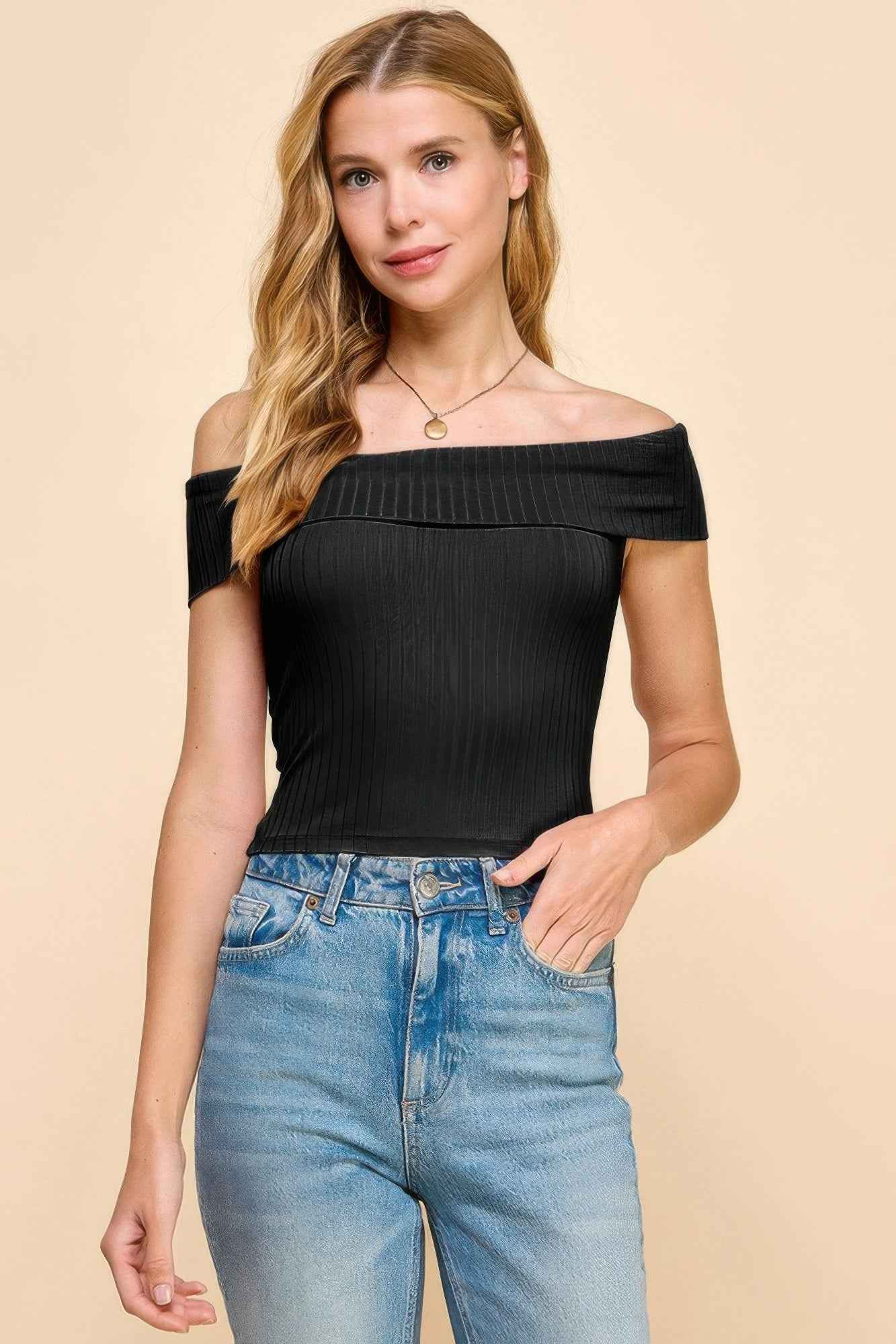 New Arrival – Off Shoulder Ribbed Top – New Arrival Now Live