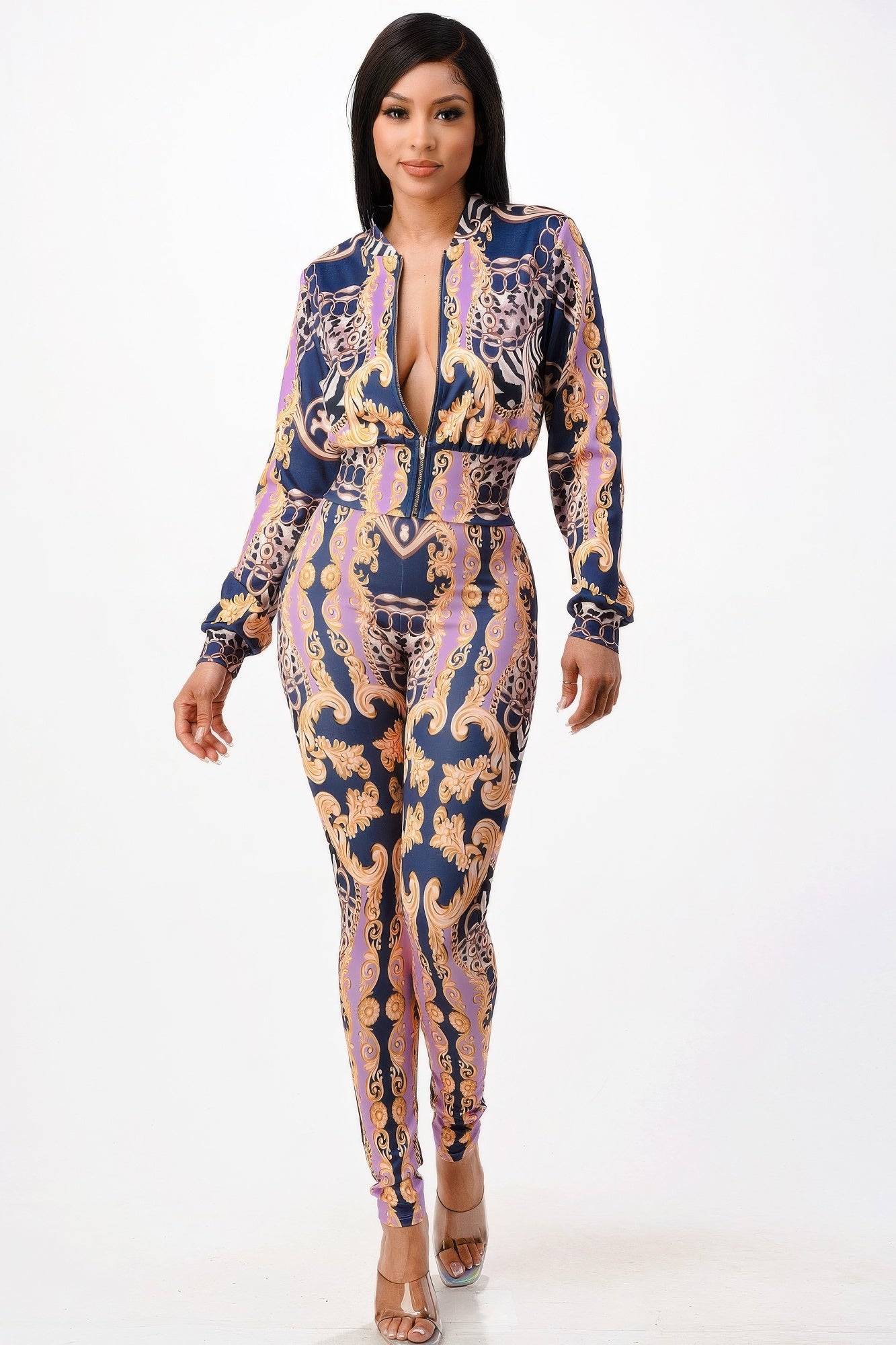 New Arrival – Zip-up Style Jacket With Leggings Set – New Arrival Now Live