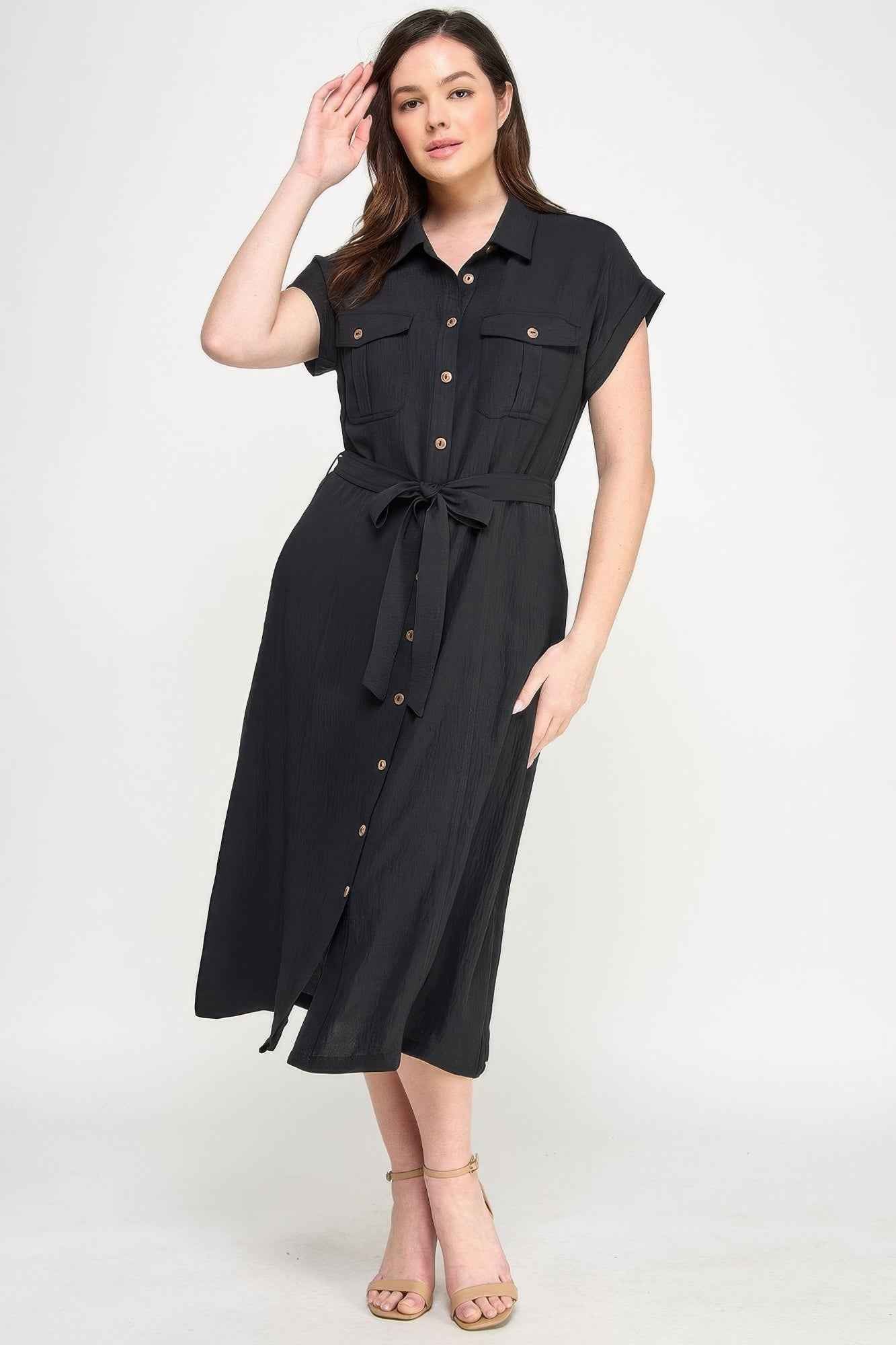 New Arrival – Front Tied Buttoned Short Sleeve Dress – New Arrival Now Live