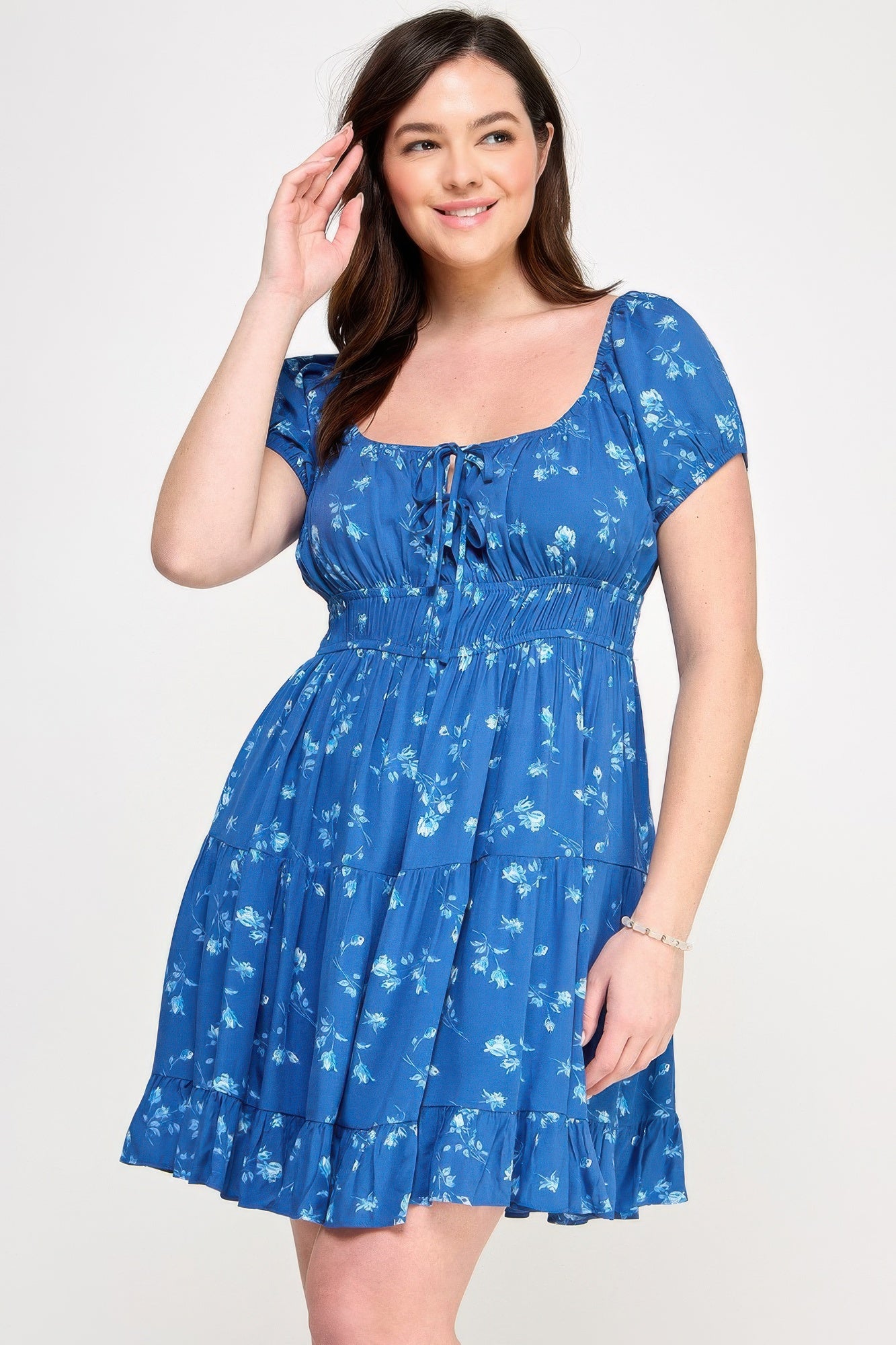 New Arrival – Floral Front-tie Elastic Waist Ruffle Dress – New Arrival Now Live