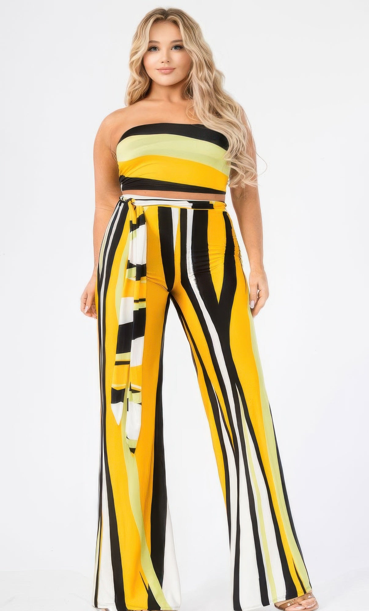 New Arrival – Plus Size Plus Colorblock Stripe 2 Piece Pants Set – Stylish & Comfortable – New Arrival Now Live