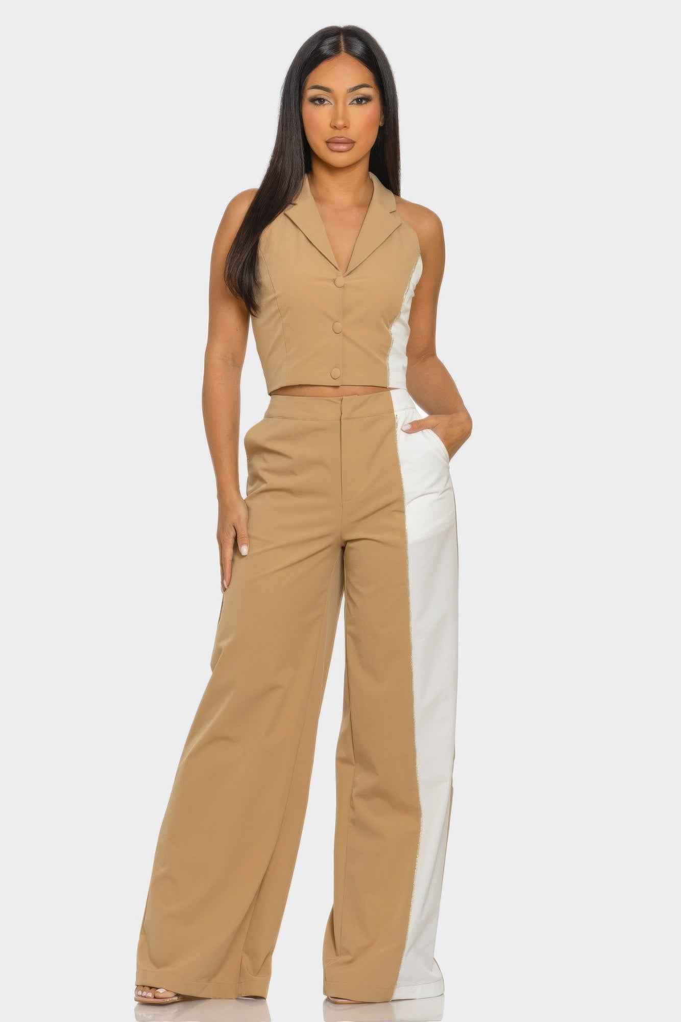 New Arrival – 2 Pcs Color Block Set – New Arrival Now Live