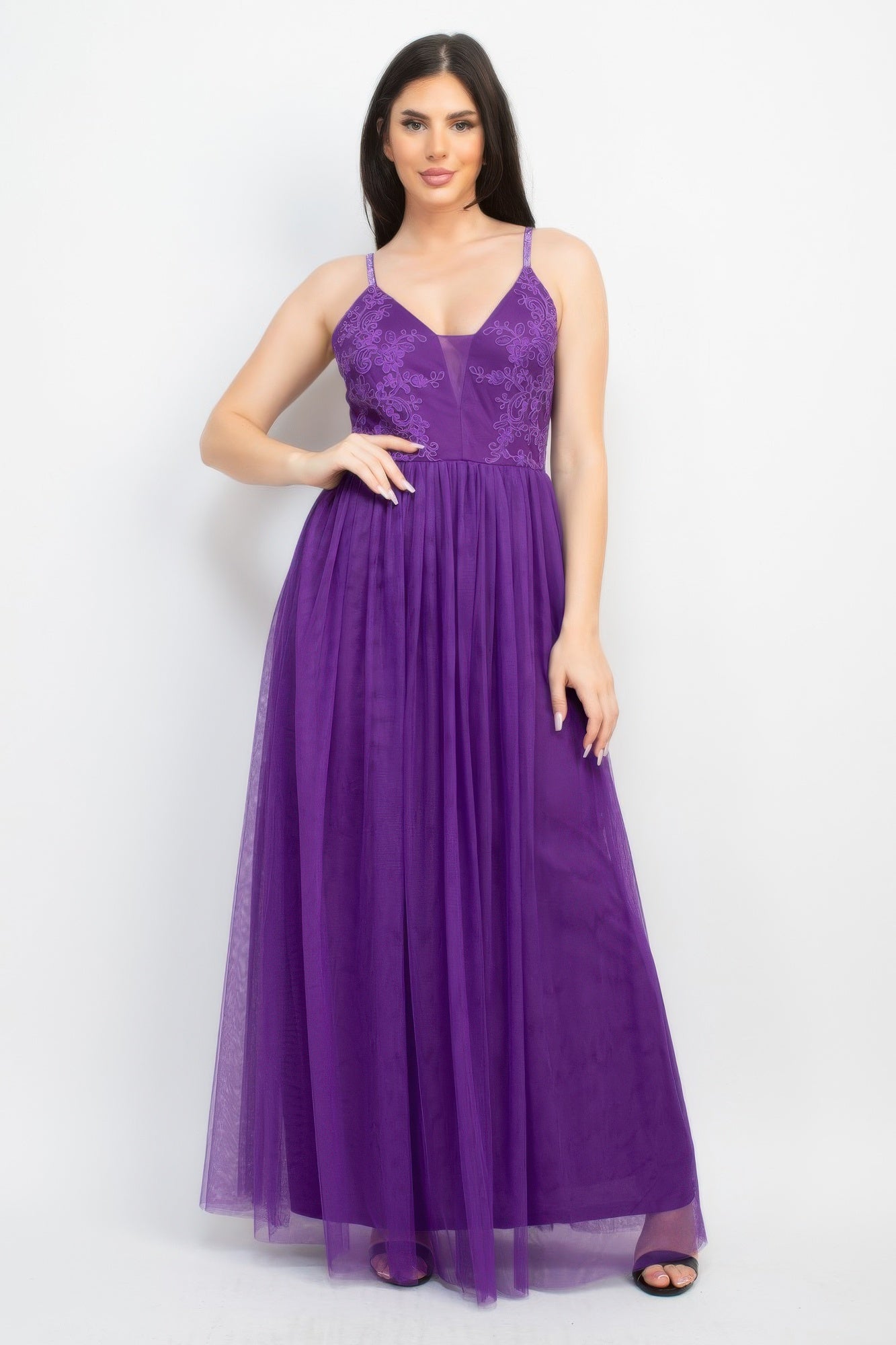 New Arrival – Glittered Straps Mesh Tulle Maxi Dress – New Arrival Now Live