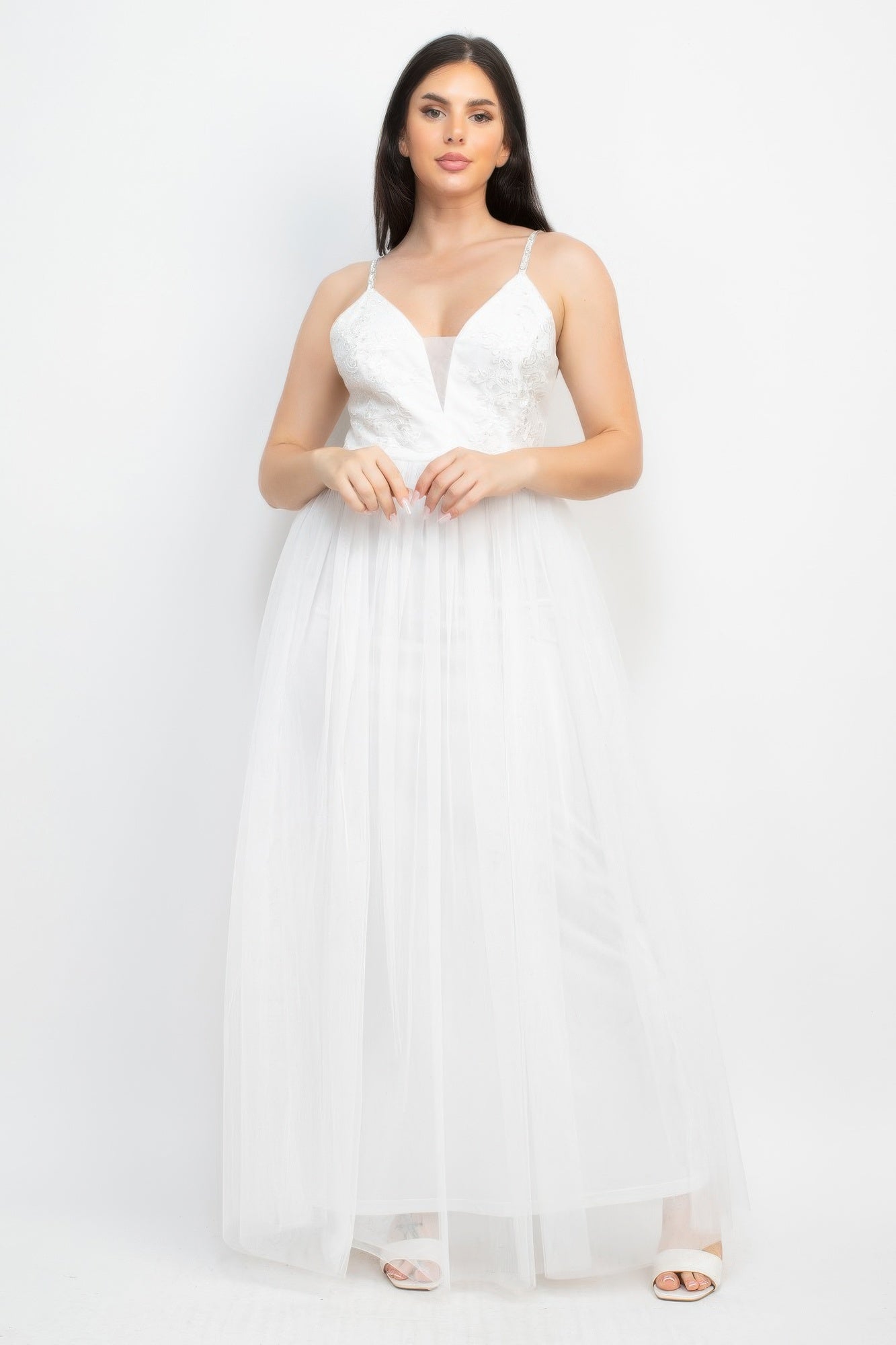 New Arrival – Glittered Straps Mesh Tulle Maxi Dress – New Arrival Now Live