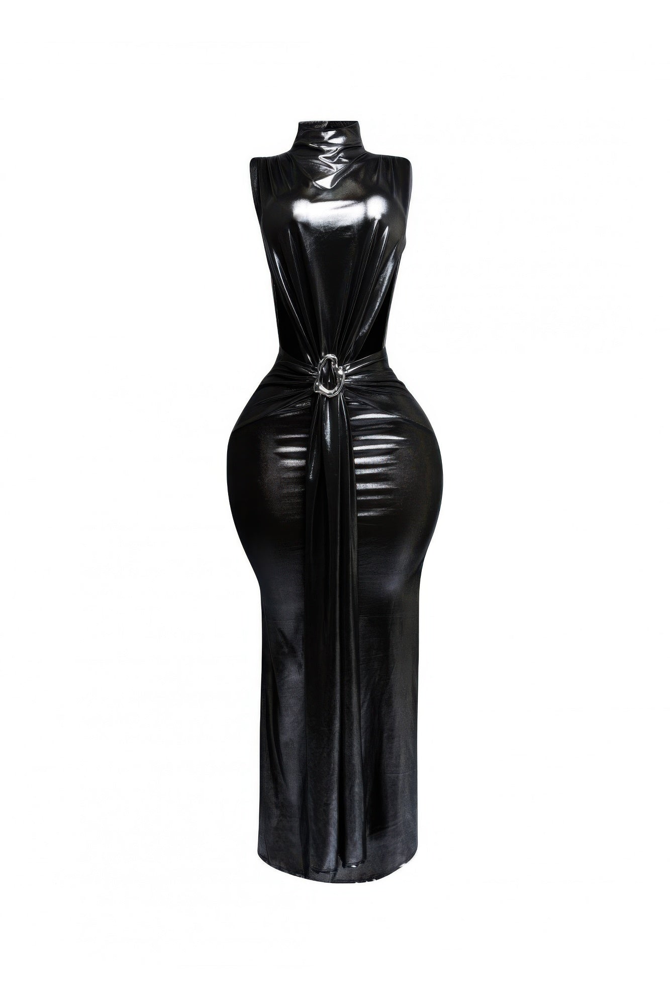 New Arrival – Mock Neck And Tied Waist Dress – New Arrival Now Live