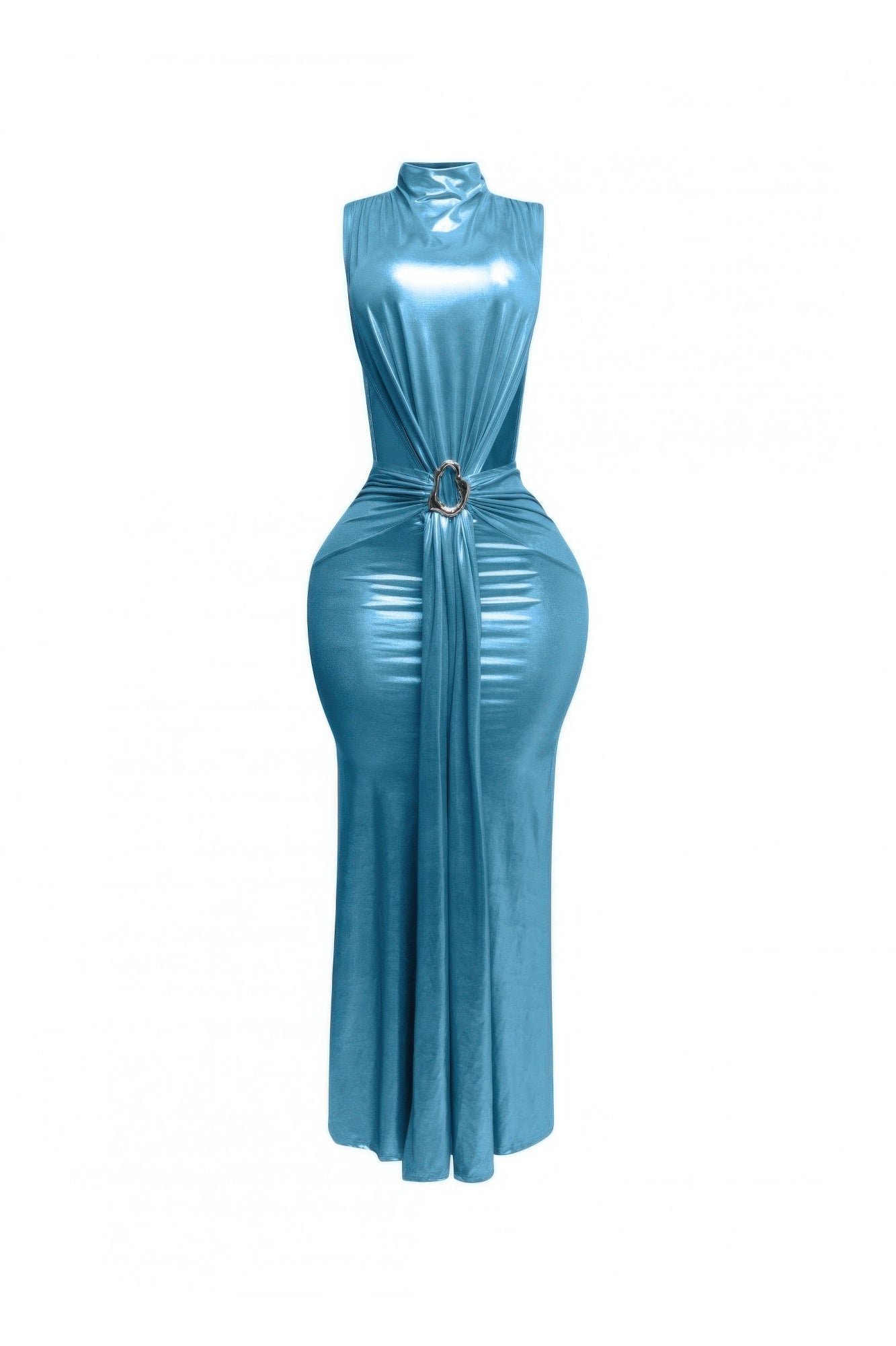 New Arrival – Mock Neck And Tied Waist Dress – New Arrival Now Live