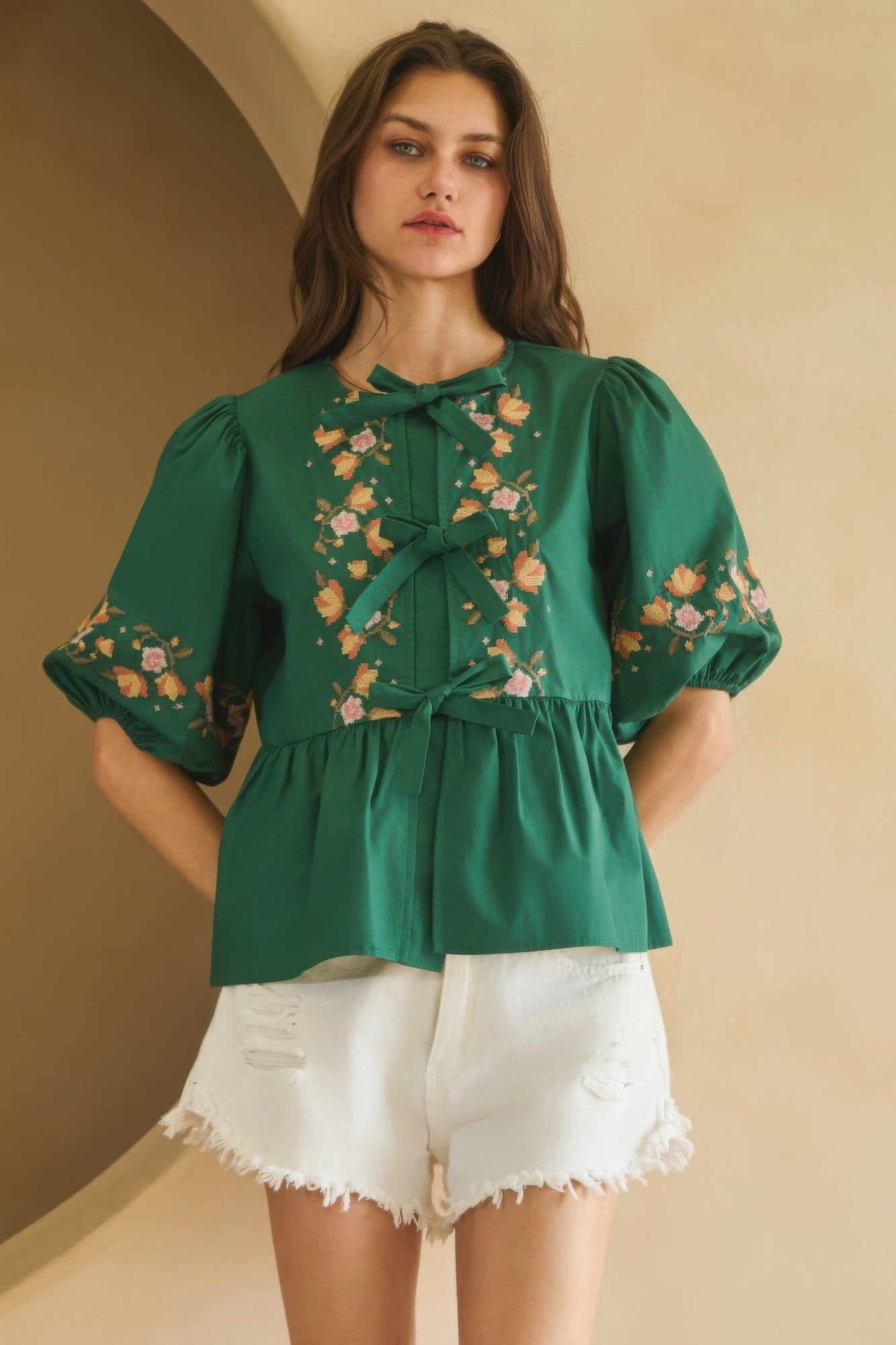 New Arrival – Poplin Front Ribbon Tie Blouse – New Arrival Now Live
