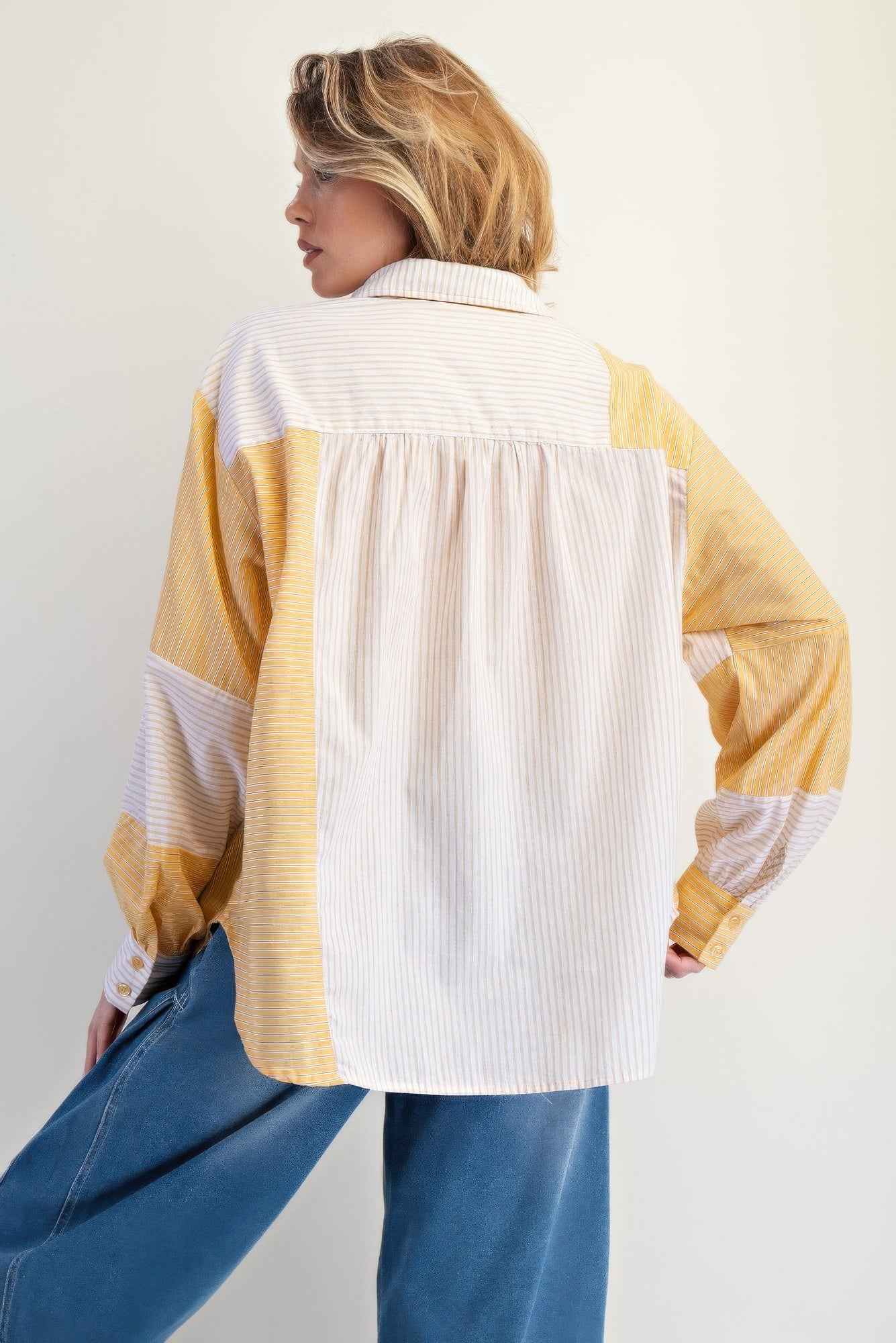 Stripe Mix Button Down Shirt