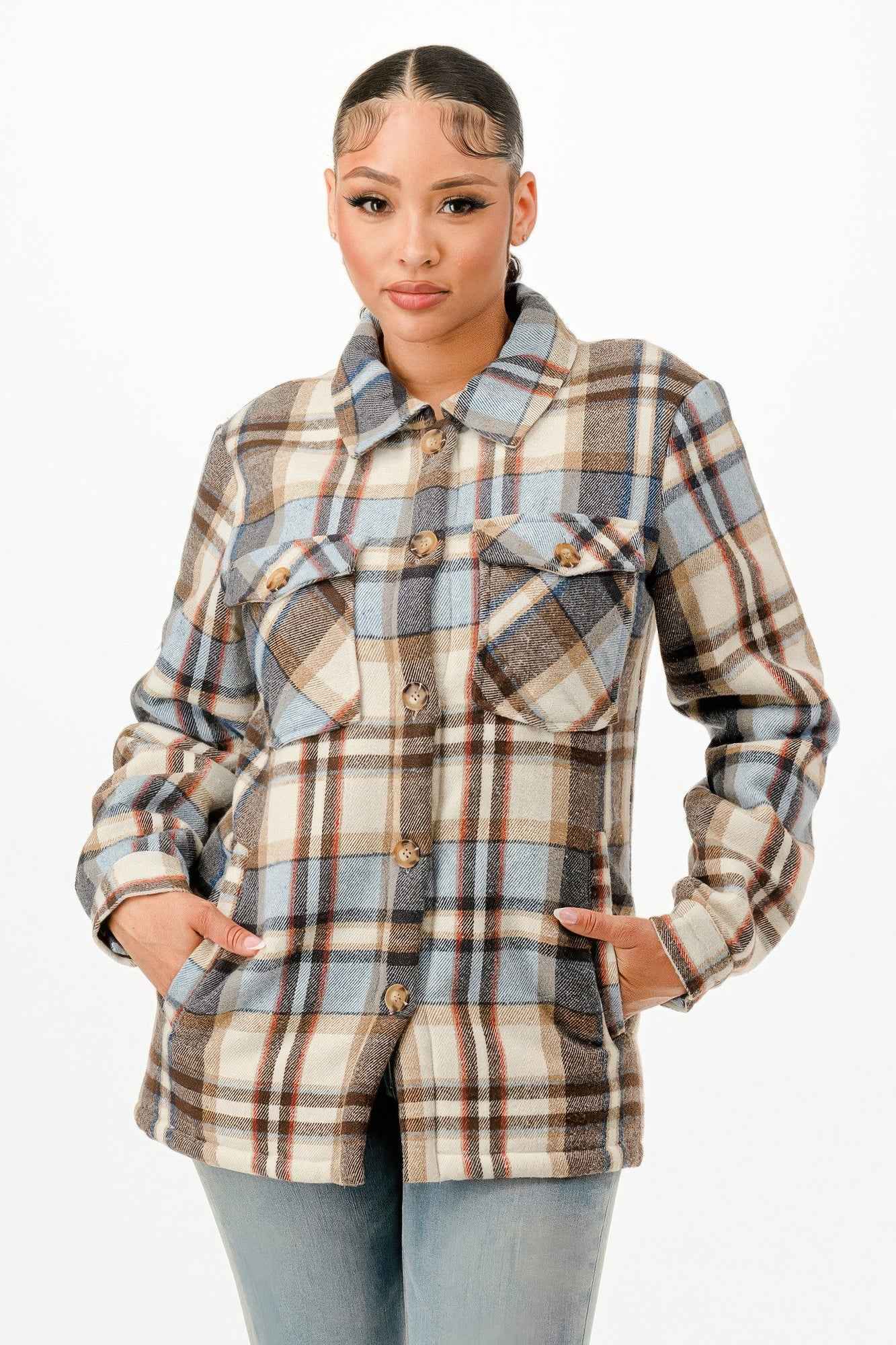 Sherpa Lined Flannel Warm Jacket