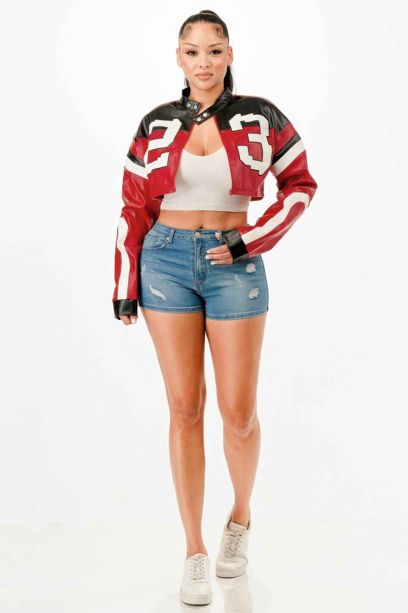 Cropped Moto Jacket
