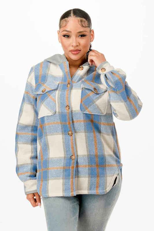 Hooded Plaid Jacket