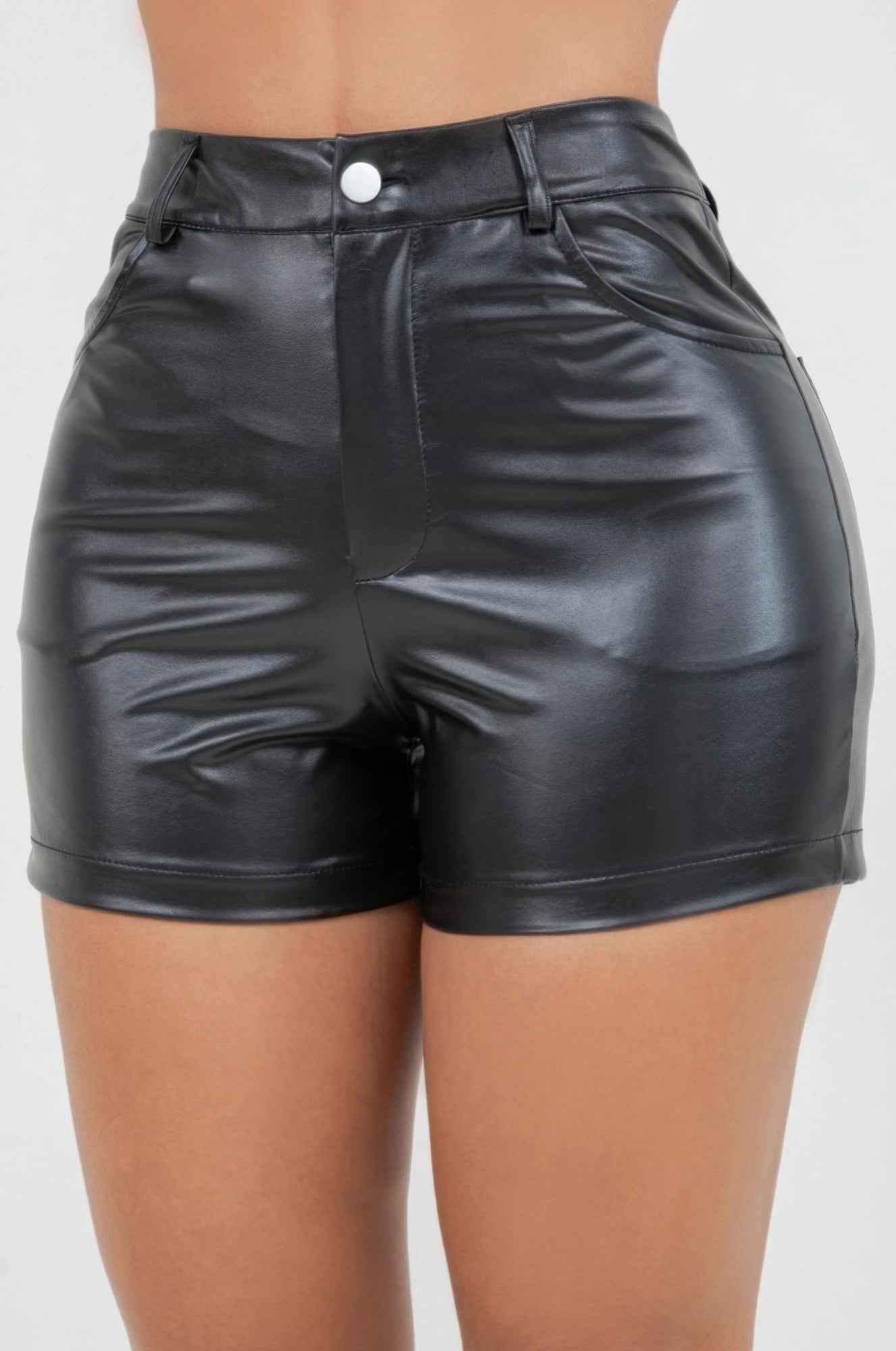 Matt Leather Pu Shorts